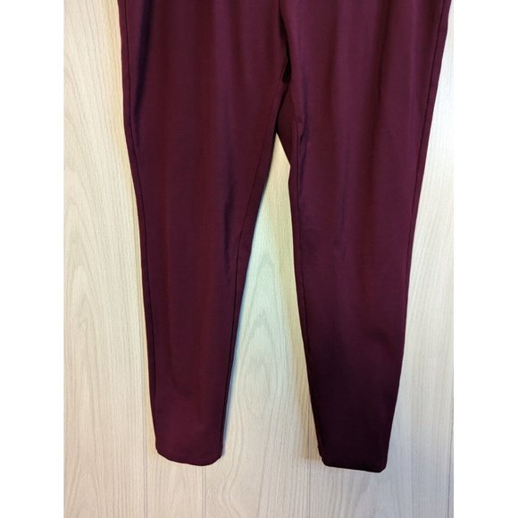 CHICOS DESIGN Womens Pants 2 Large Maroon Pull On Slim Leg Career Casual - Picture 3 of 8